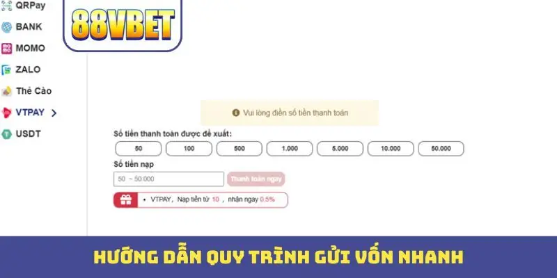 huong dan quy trinh gui von nhanh Hướng dẫn quy trình gửi vốn nhanh